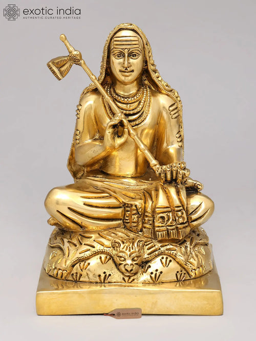 6" Adi Guru Shankaracharya Handmade Brass Statue for Pooja