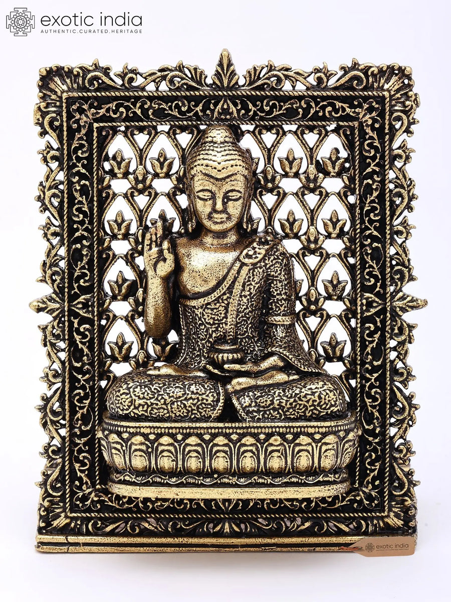 3" Small Superfine Buddha Seated in Vitark Mudra Brass Statue