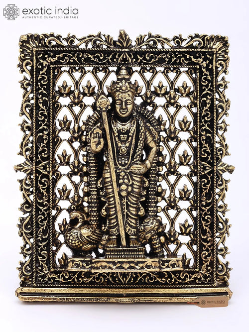 3" Handmade Standing Lord Murugan Brass Statue for Pooja