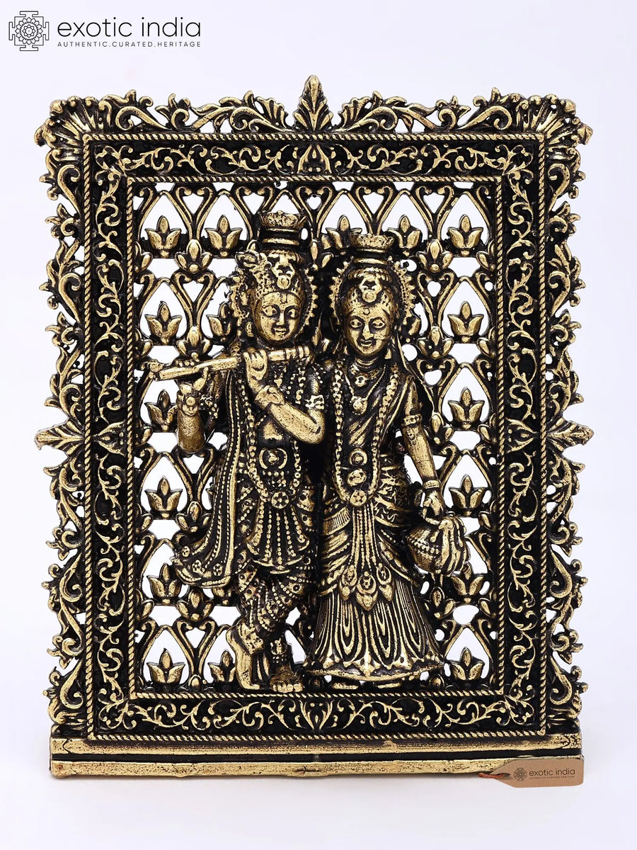 3" Standing Radha Krishna Brass Statue for Home Pooja