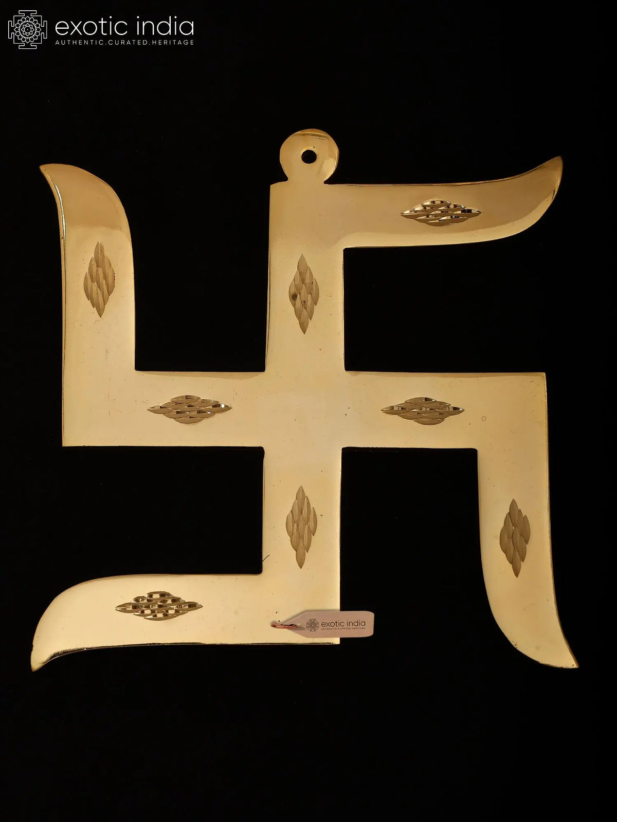 Small Brass Swastik - Symbol of Good Luck and Prosperity | Wall Hanging
