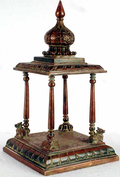 Brass Mandapam with Nandi Idol Guarding Four Directions