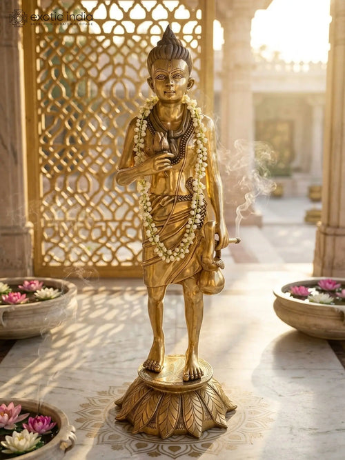 82" Tall Shri Neelkanth Varni Brass Statue Handmade