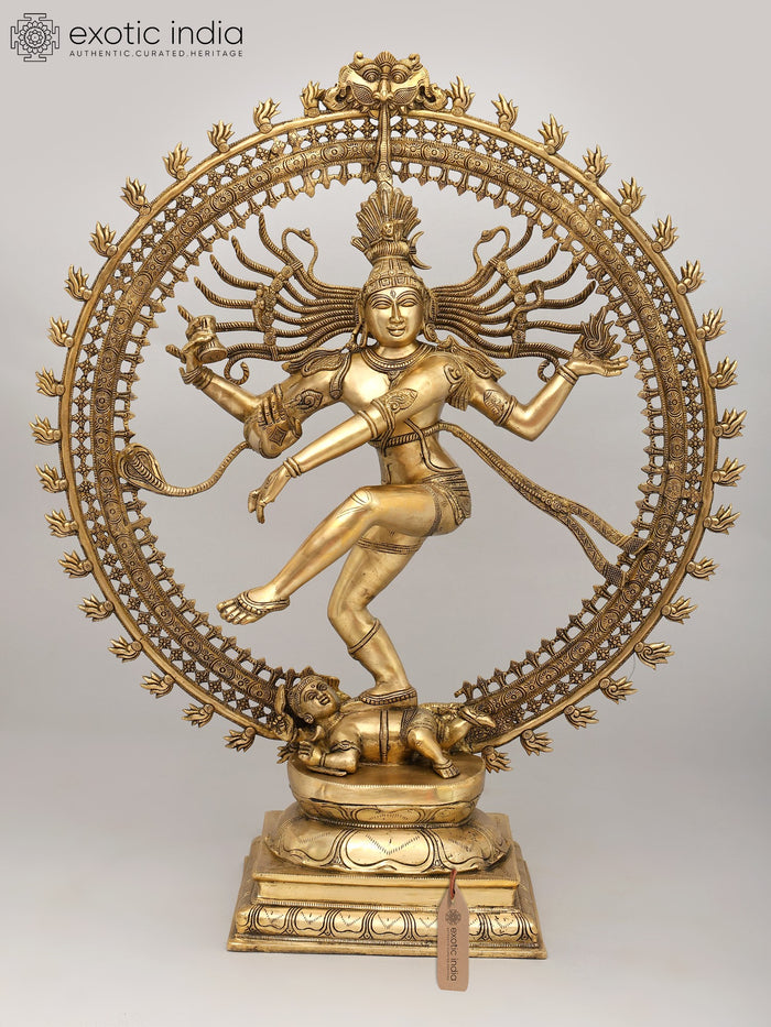 36" Large Nataraja - Dancing Lord Shiva | Brass Statue