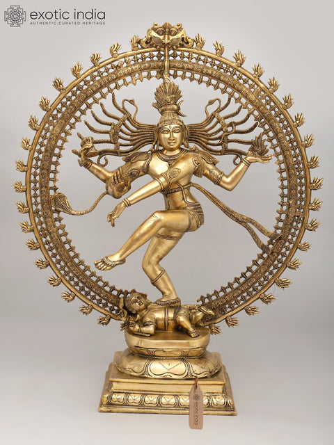 36" Large Nataraja - Dancing Lord Shiva | Brass Statue