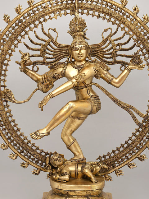 36" Large Nataraja - Dancing Lord Shiva | Brass Statue
