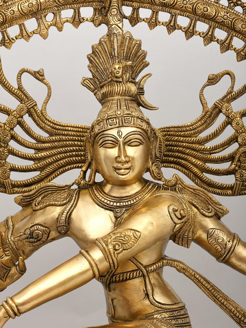 36" Large Nataraja - Dancing Lord Shiva | Brass Statue