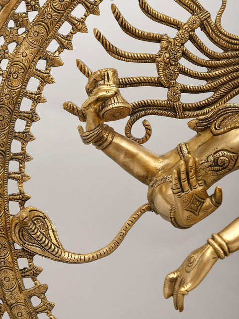 36" Large Nataraja - Dancing Lord Shiva | Brass Statue
