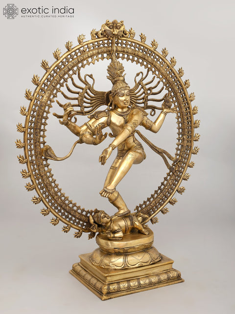 36" Large Nataraja - Dancing Lord Shiva | Brass Statue