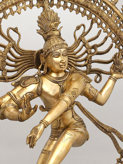 36" Large Nataraja - Dancing Lord Shiva | Brass Statue