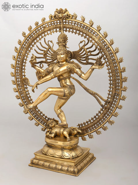 36" Large Nataraja - Dancing Lord Shiva | Brass Statue