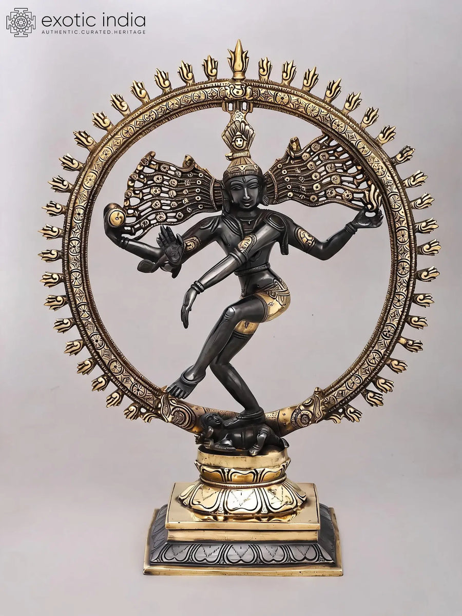 21" Nataraja Dancing Shiva Brass Statue for Home Decor