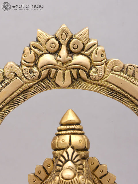 14" Goddess Meenakshi Standing on Kirtimukha Throne | Brass Statue