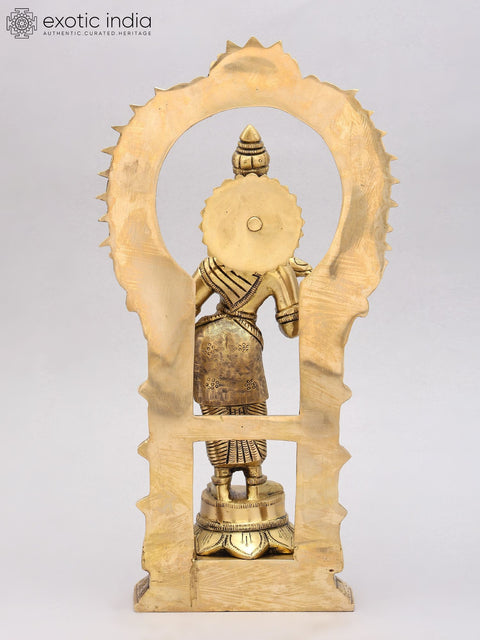 14" Goddess Meenakshi Standing on Kirtimukha Throne | Brass Statue