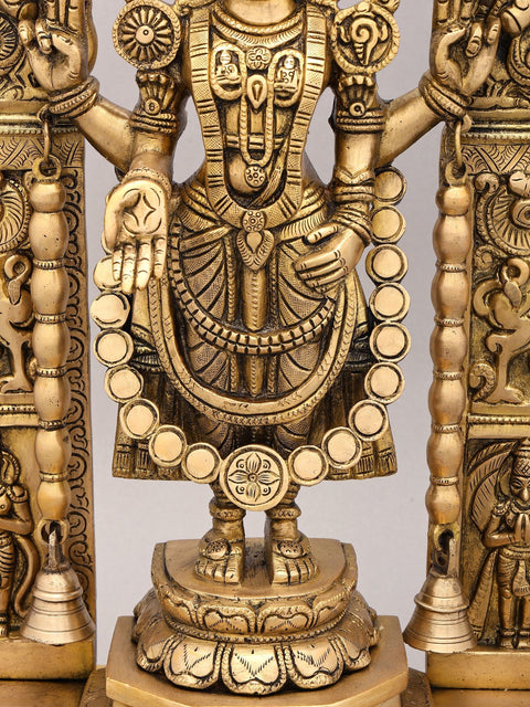 22" Tirupati Balaji with Kirtimukha Prabhavali | Brass Idol