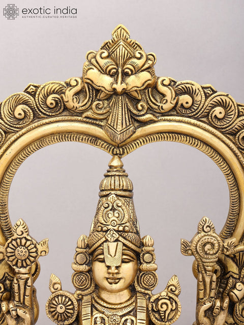 22" Tirupati Balaji with Kirtimukha Prabhavali | Brass Idol