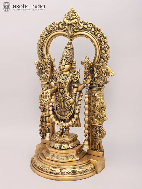 22" Tirupati Balaji with Kirtimukha Prabhavali | Brass Idol