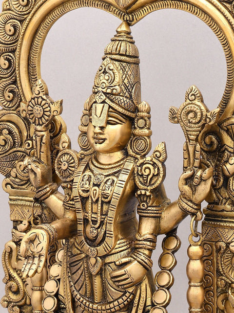 22" Tirupati Balaji with Kirtimukha Prabhavali | Brass Idol