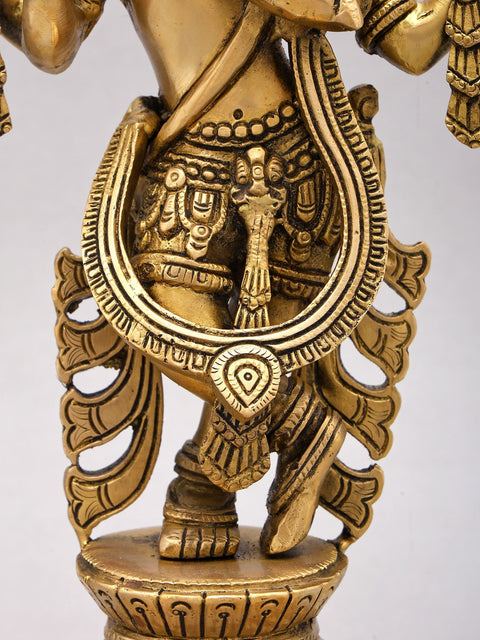 14" Four Armed Venugopal Krishna | Brass Idol