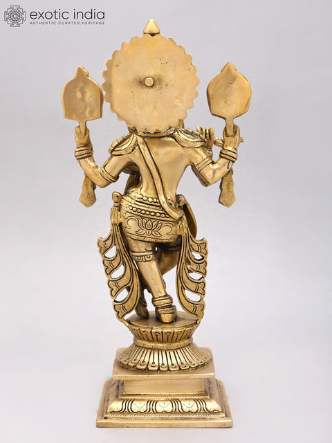 14" Four Armed Venugopal Krishna | Brass Idol