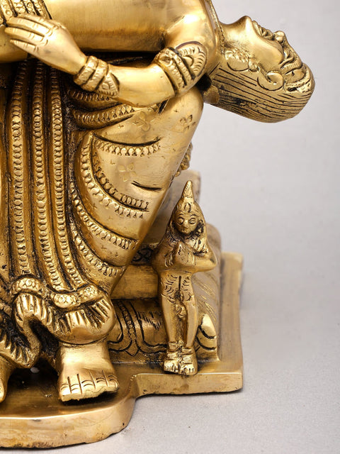 13" Ten Armed Lord Narasimha Killing The Demon Hiranyakashipu | Brass Statue