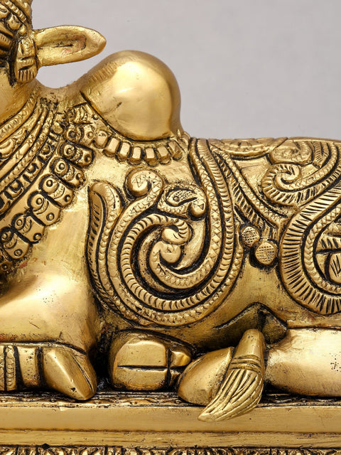 7" Nandi - Vahana of Lord Shiva | Brass Idol
