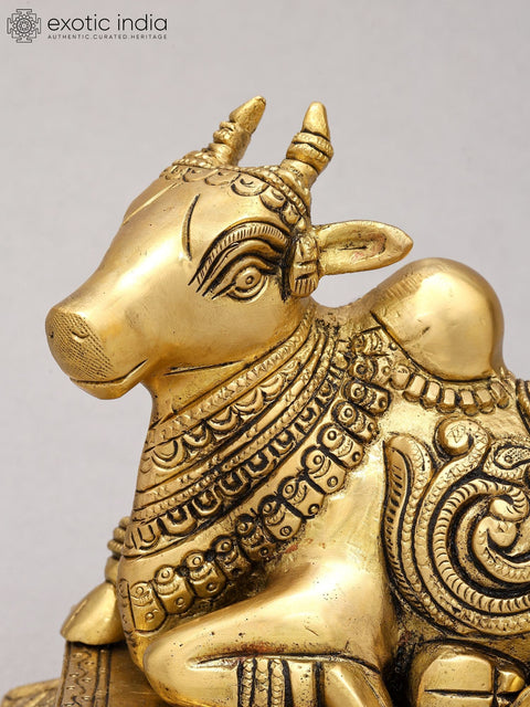7" Nandi - Vahana of Lord Shiva | Brass Idol