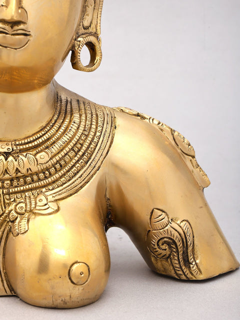 12" Ardhanarishvara Bust (Shiva-Shakti) | Brass Idol