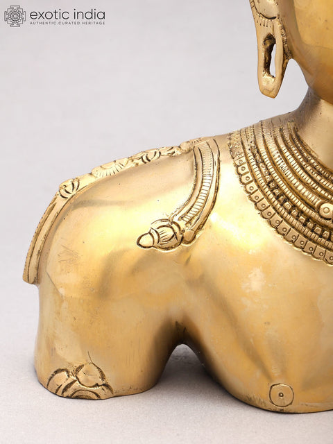 12" Ardhanarishvara Bust (Shiva-Shakti) | Brass Idol