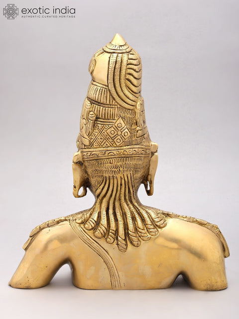 12" Ardhanarishvara Bust (Shiva-Shakti) | Brass Idol