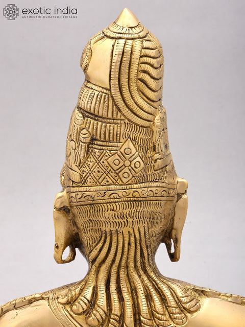 12" Ardhanarishvara Bust (Shiva-Shakti) | Brass Idol