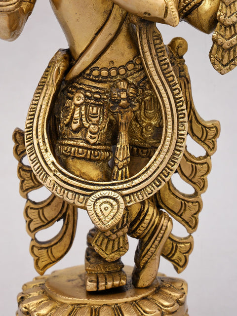 13" Four Armed Venugopal Krishna | Brass Statue