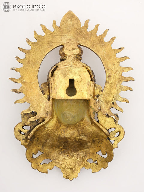 13" Lord Hanuman Face Wall Hanging Statue in Brass