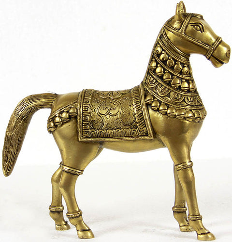 The Royal Horse Brass Sculpture | Animal Figurine