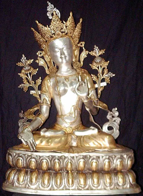 The Seven-Eyed White Tara Handmade Brass Statue