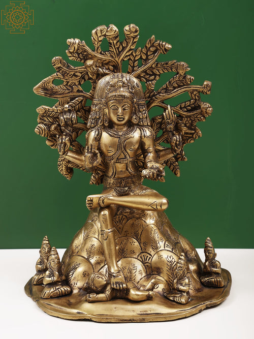 12" Dakshinamurti Shiva Brass Statue for Pooja