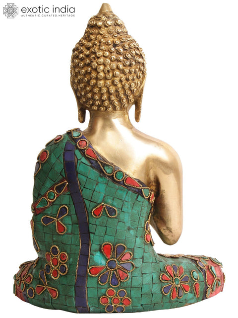 10" Lord Buddha in Abhaya Mudra (Tibetan Buddhist Deity) In Brass | Handmade | Made In India