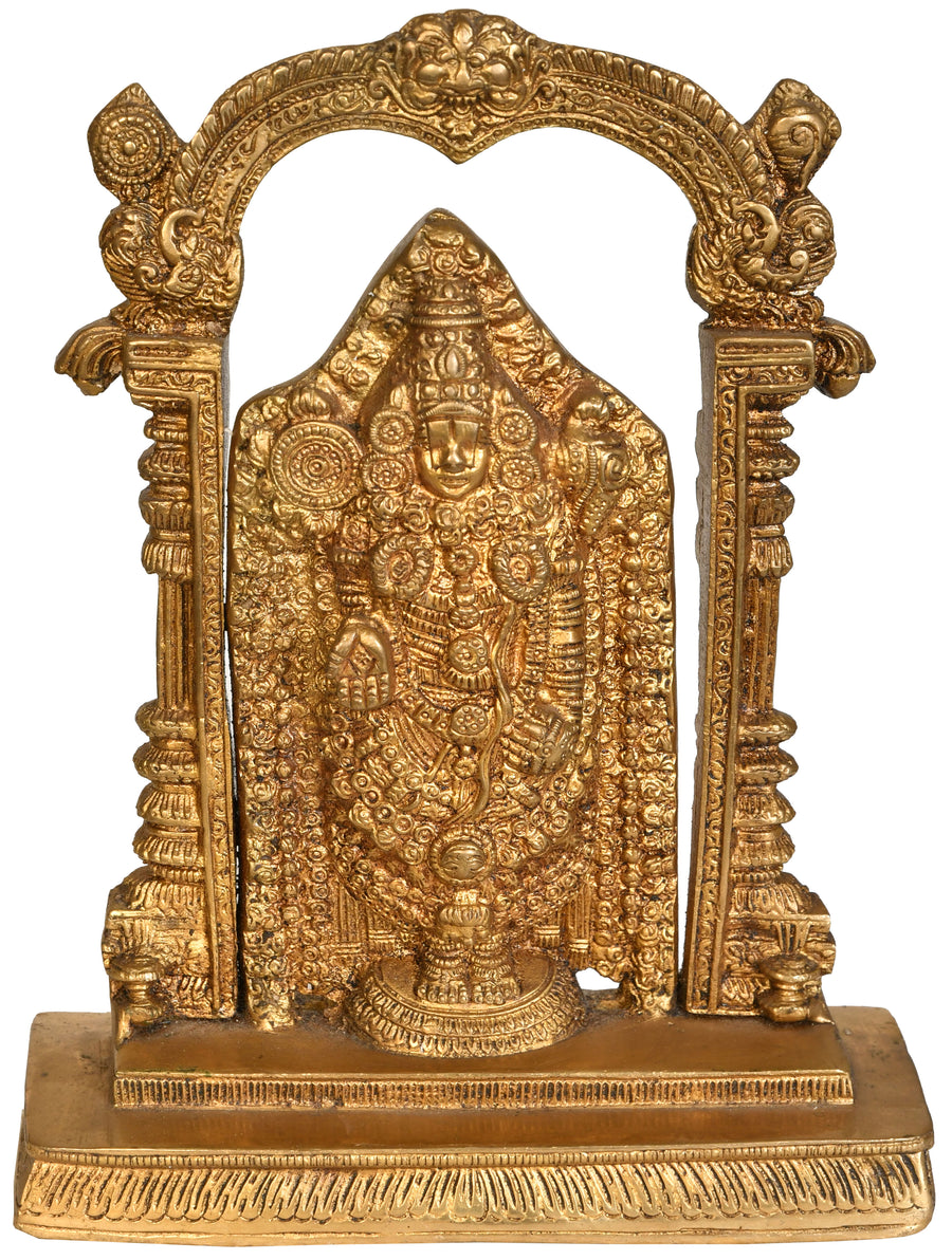 9" Lord Venkateshvara Balaji Brass Statue Handmade
