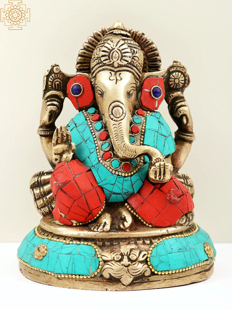 5" Aashirwad Ganesha Handmade Brass Statue
