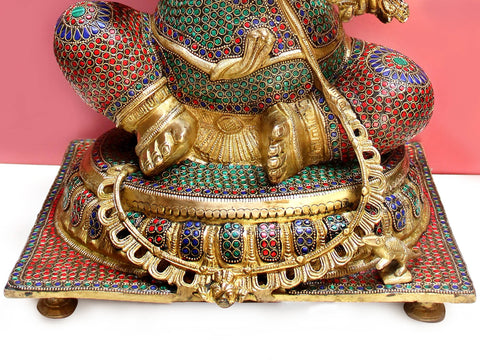20" Lord Ganesha Seated on Pedestal