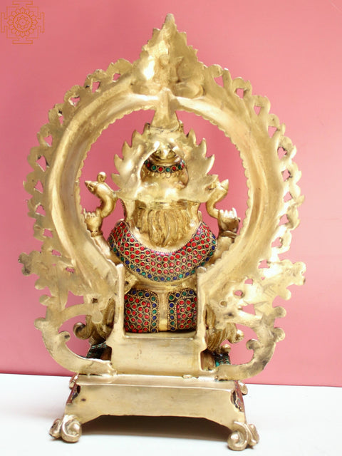 16" Lord Ganesha Seated on Kirtimukha Throne