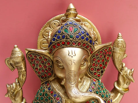 8" Brass Lord Ganesha Statue
