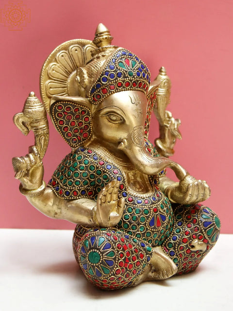8" Brass Lord Ganesha Statue