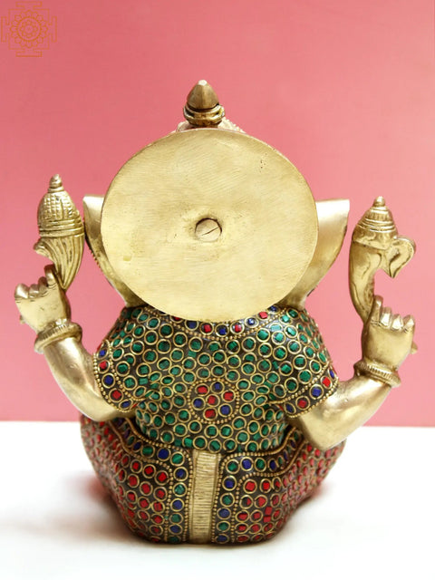 8" Brass Lord Ganesha Statue