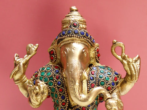 8" Brass Lord Ganesha