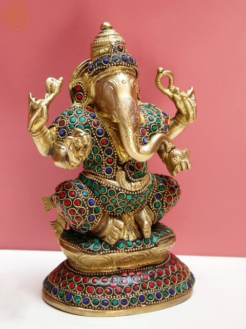 8" Brass Lord Ganesha