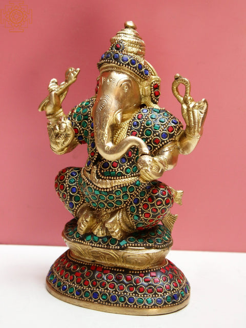 8" Brass Lord Ganesha