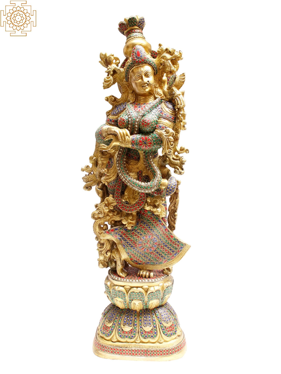 Sri Radha as Queen of Vrindavan Brass Statue