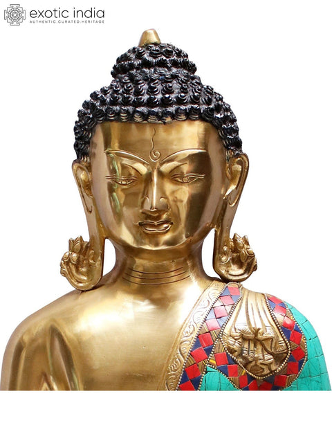 19" Brass Bhumisparsha Buddha