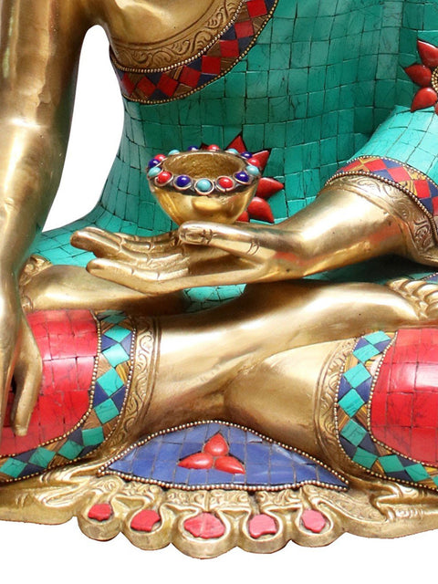 19" Brass Bhumisparsha Buddha